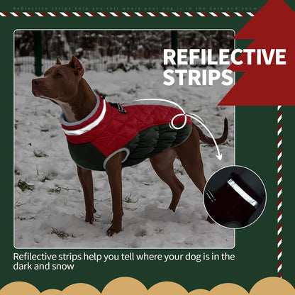 FUAMEY Dog Coat for Small Dogs,Waterproof Dog Winter Jacket with Harness Built in Puppy Cold