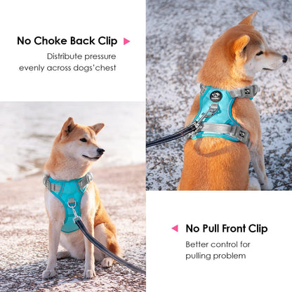 PHOEPET No Pull Dog Harness, Unique Colors Reflective Adjustable Dog Vest, with Soft Training