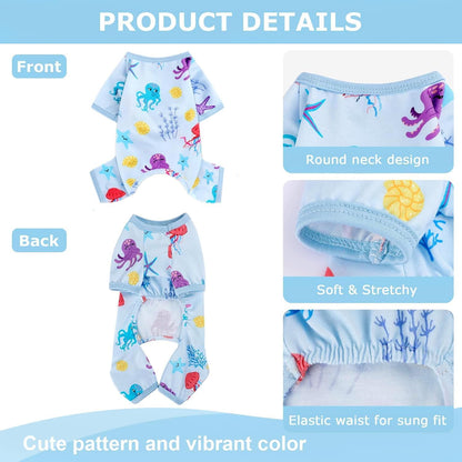 Dog Pajamas Pjs Summer Dog Clothes for Small Dogs Girl - Boy - Small Size Dogs, Soft Stretchy Puppy