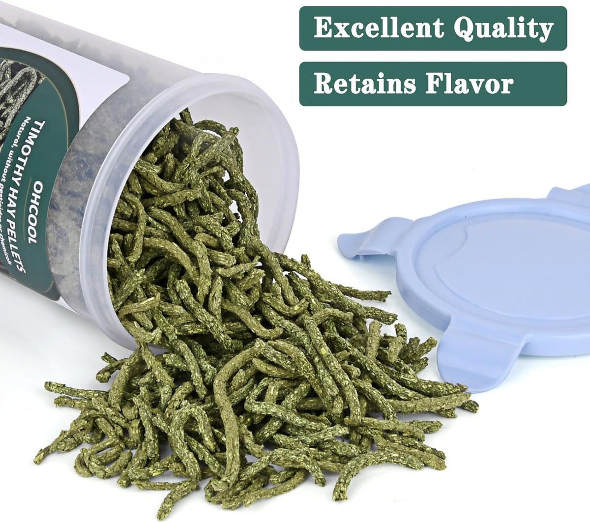 Timothy Hay Pellets 28oz (4 * 7 oz) - 100% Timothy Premium Nutrition Pellet for Tortoise, Rabbits