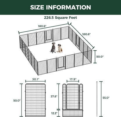 FXW Rollick Unleashed Dog Playpen for Indoor, Yard, RV Camping, 50 inch 24 Panels for Large Dogs