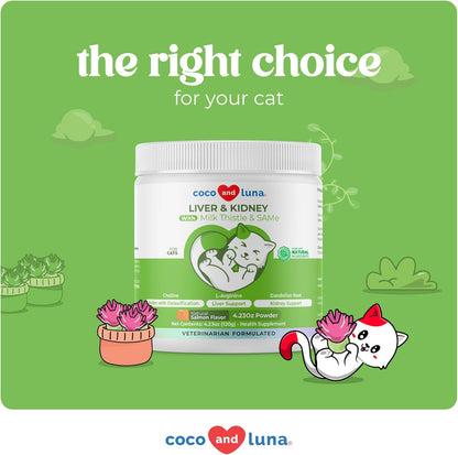 Milk Thistle for Cats - 4oz Powder - Natural Liver Supplement - with Same and L-Arginine - Detox