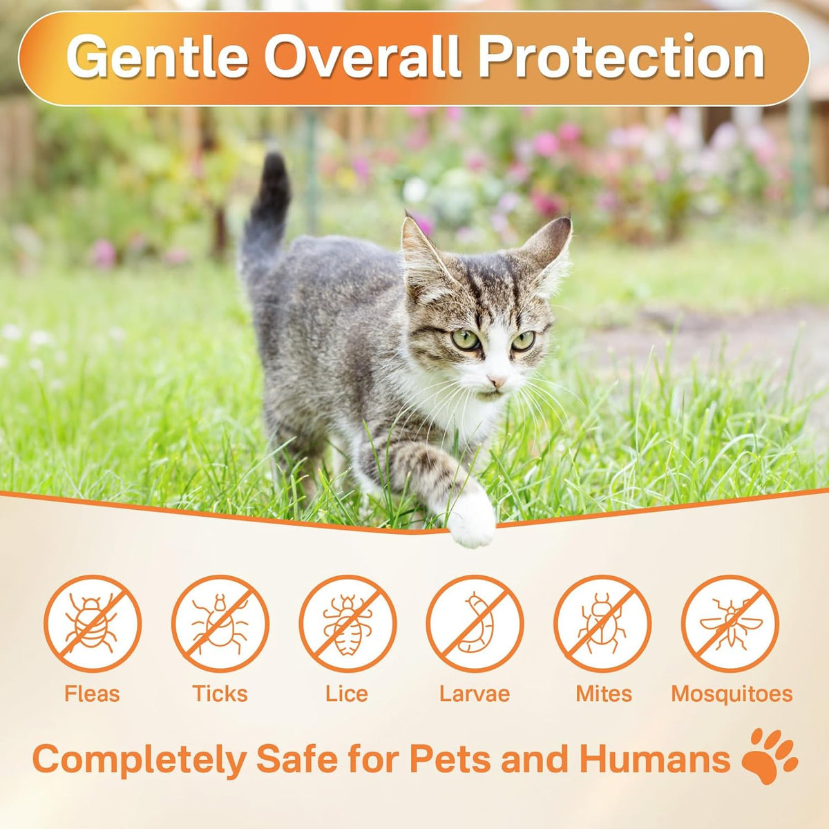 4-in-1 Flea Treatment for Cats Chewable, Natural Cat Flea and Tick Prevention Chewable Supplement