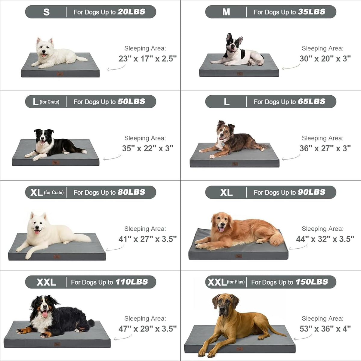 Outdoor Dog Bed for Medium Dogs, Waterproof Dog Crate Bed for Puppy Beds, Orthopedic Egg Crate Foam