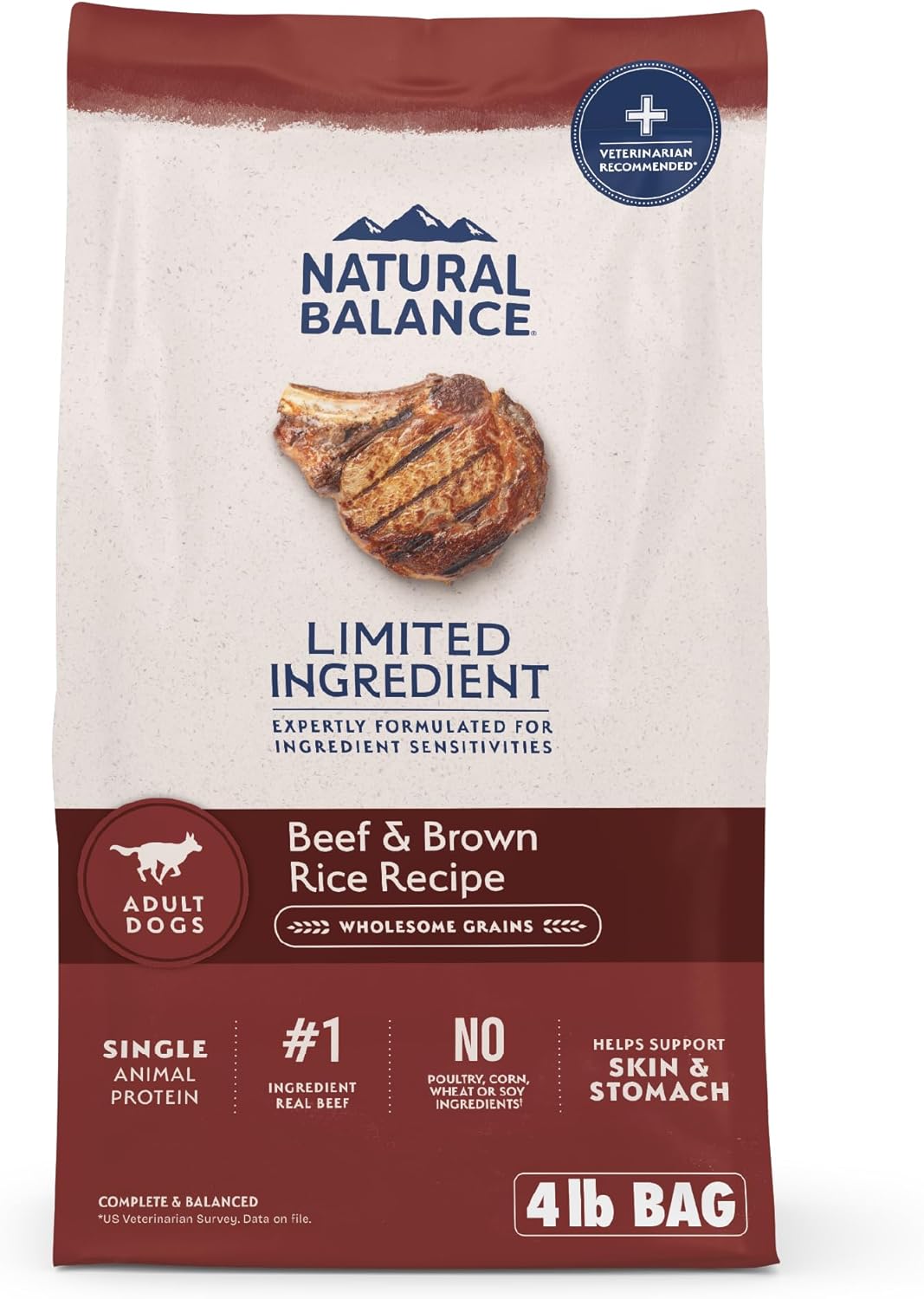 Natural Balance Limited Ingredient Adult Dry Dog Food with Healthy Grains, Beef & Brown Rice