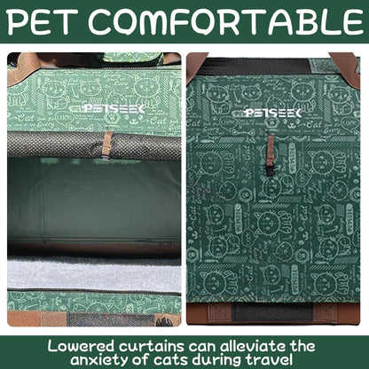 Extra Large Cat Carrier Soft Sided, Portable Small Dog Carrier for 2 Cats, 24"x16.5"x16" Car Travel