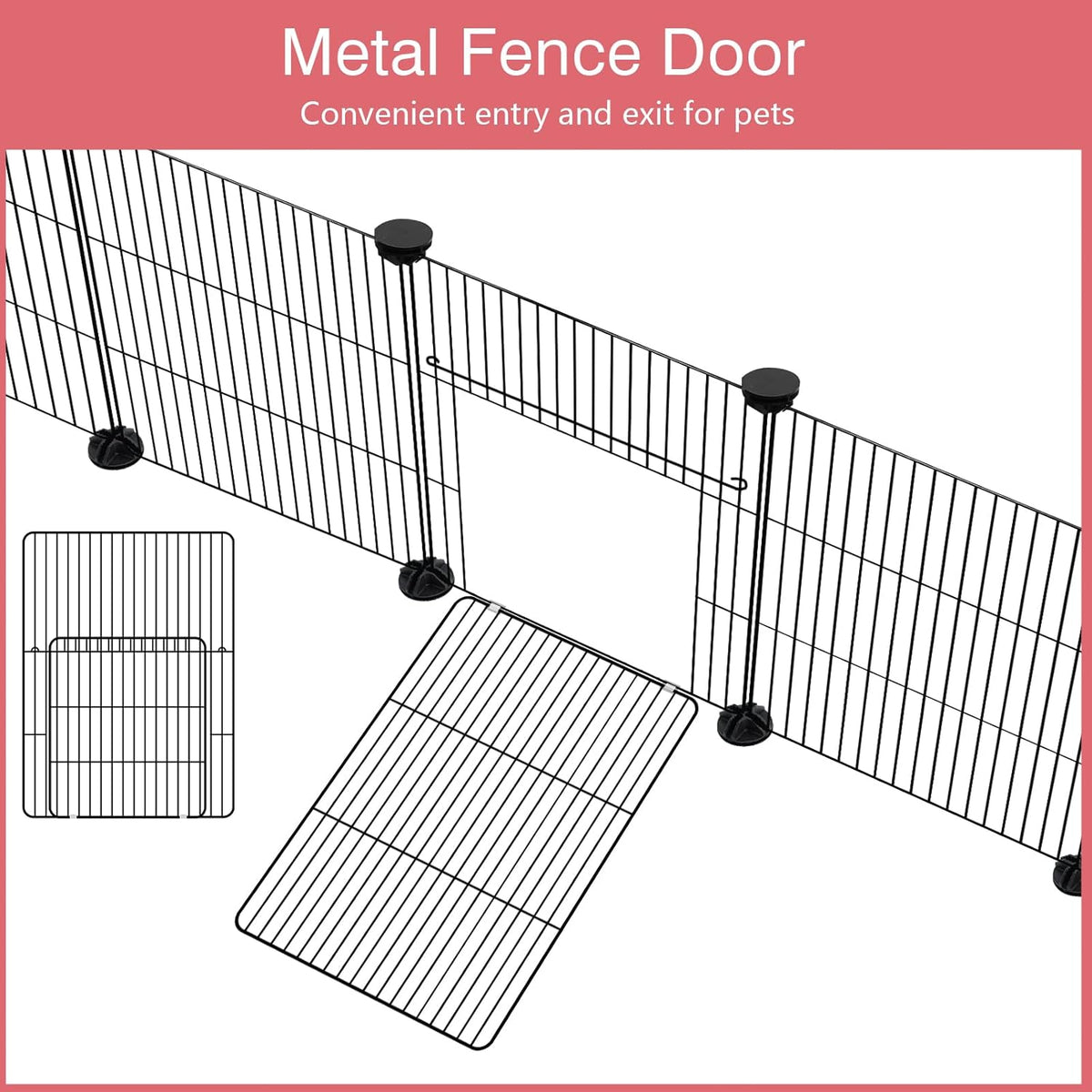 12 Panels Small Animal Playpen,Pet Playpen with Waterproof Mat,C&C Cage for Guinea Pigs,Puppy Play
