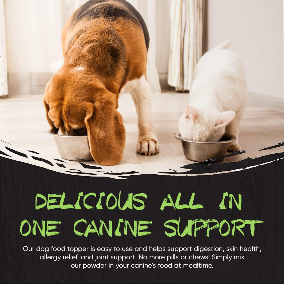Origins 5-in-1 Dog Supplement - Powdered Food Topper w/Natural Heirloom Pork Protein- Supports