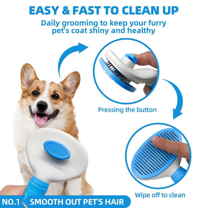 Bath Grooming Kit with Hair Brush, Towel & Scrubber Gloves - 6-in-1 Slicker Brush for Shedding Dogs