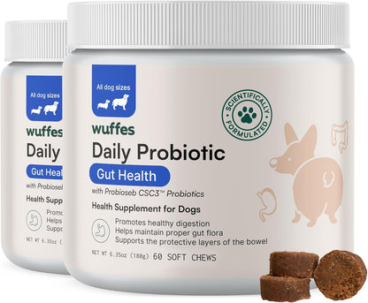 Wuffes Daily Probiotic for Dogs - Supports Digestive Health, Gut Balance, and Immune System - with