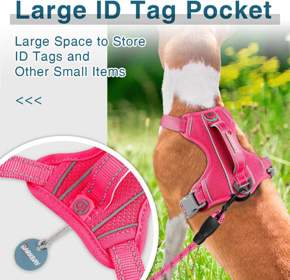 BARKBAY Dog Harness No Pull with ID Tag Pocket - Heavy Duty, Reflective, Easy Control for Large