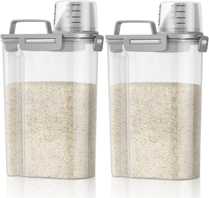 TBMax Rice Container 2 Pack 5 Lbs, Small Pet Dog Cat Food Container Dispenser, Kitchen Cereal
