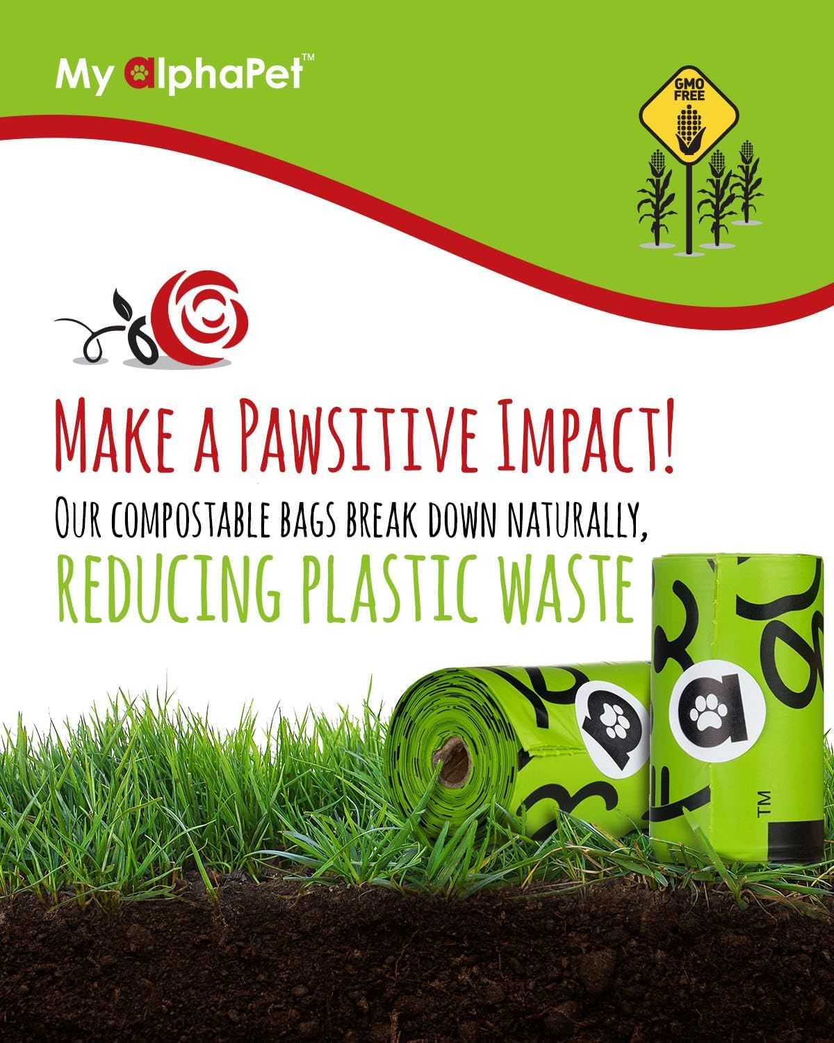 Compostable Dog Poop Bags, Cornstarch Eco-Friendly, HOME COMPOST NF T 51-800, 120 Count, Large Size