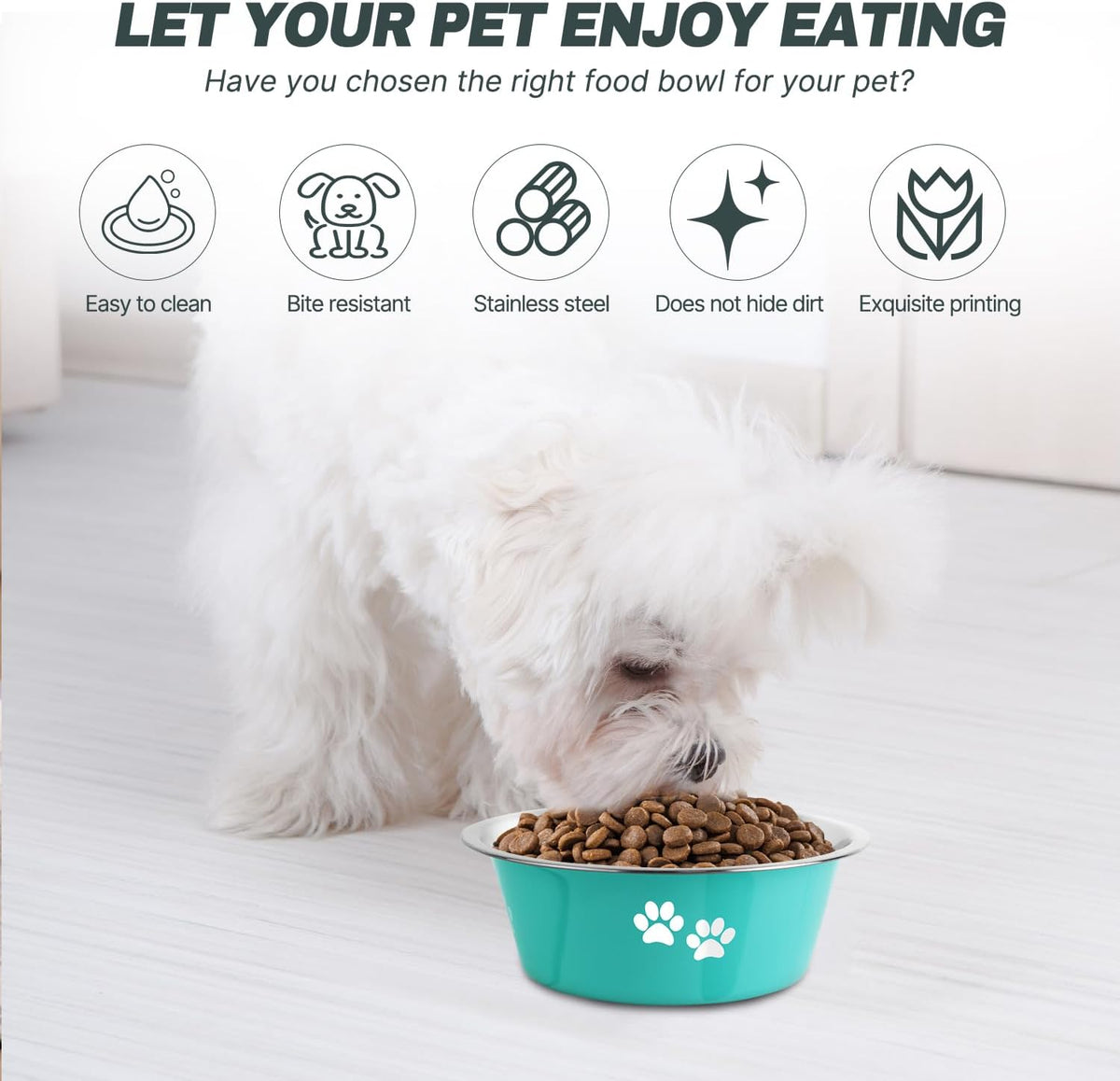 Stainless Steel Dog Bowls, Nonslip Rubber Bottom No Spill Proof Skid Metal Insulated Dog Bowls for