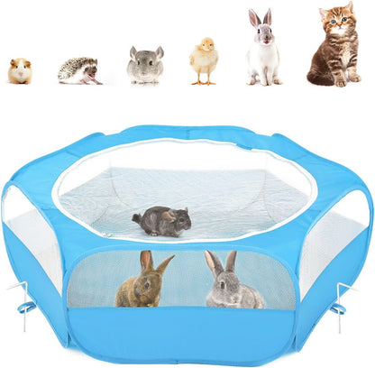 Pawaboo Small Animals Playpen, Waterproof Small Pet Cage Tent with Zippered Cover, Portable Outdoor