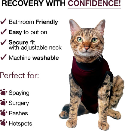 Bellyguard Cat Recovery Suit Female and Male, Comfy Onesie After Surgery, Kitten Clothes for