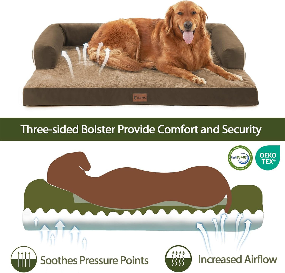 Orthopedic Dog Beds for Extra Large Dogs, Waterproof Dogs Beds XLarge, Memory Foam Dog Couch Beds