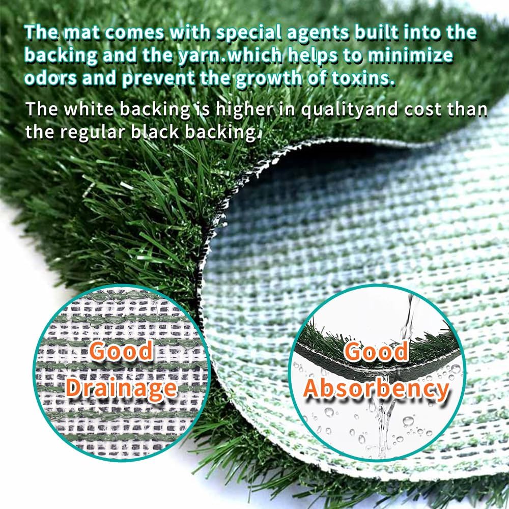 Dog Grass Pad with Tray 30"X20" - Portable Artificial Turf Potty Training Pee Mat for Large or