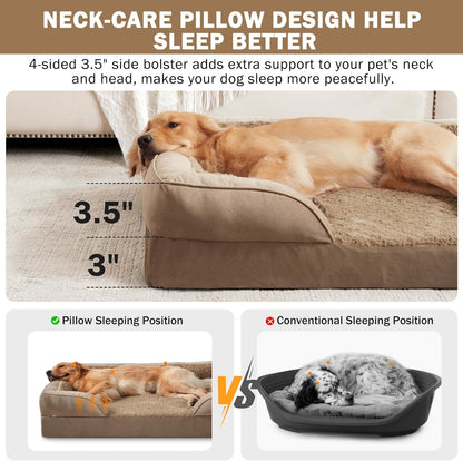 INVENHO Orthopedic Medium Dog Beds for Medium Dogs, Waterproof, Egg-Crate Foam Dog Couch Bed with