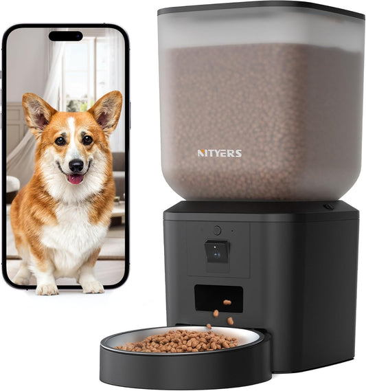 Automatic Dog & Cat Feeder with Camera & WiFi – 8L/34 Cups, 1080P Night Vision, 2.4 & 5G WiFi