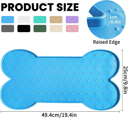Dog Food Mat Anti-Slip Silicone Dog Bowl Mat Thicker Pet Placemat Waterproof Cat Feeder Pad with