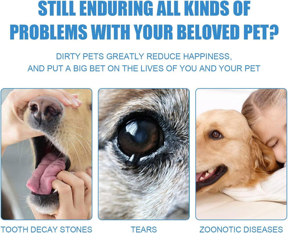 Pet Dental Finger Wipes, Oral Cleansing Teeth Care Finger Cots Wipes Pads for Dogs and Cats
