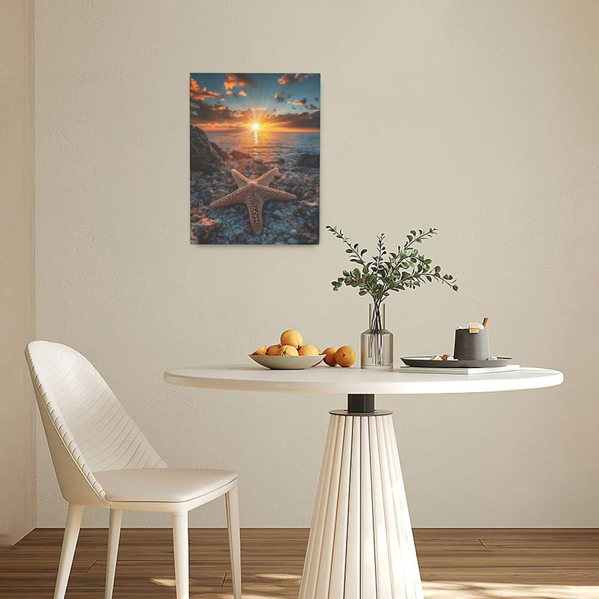 Beach Starfish Wall Decor Ocean Starfish Wall Art Sunset Scenery Coastal Theme Pictures Canvas