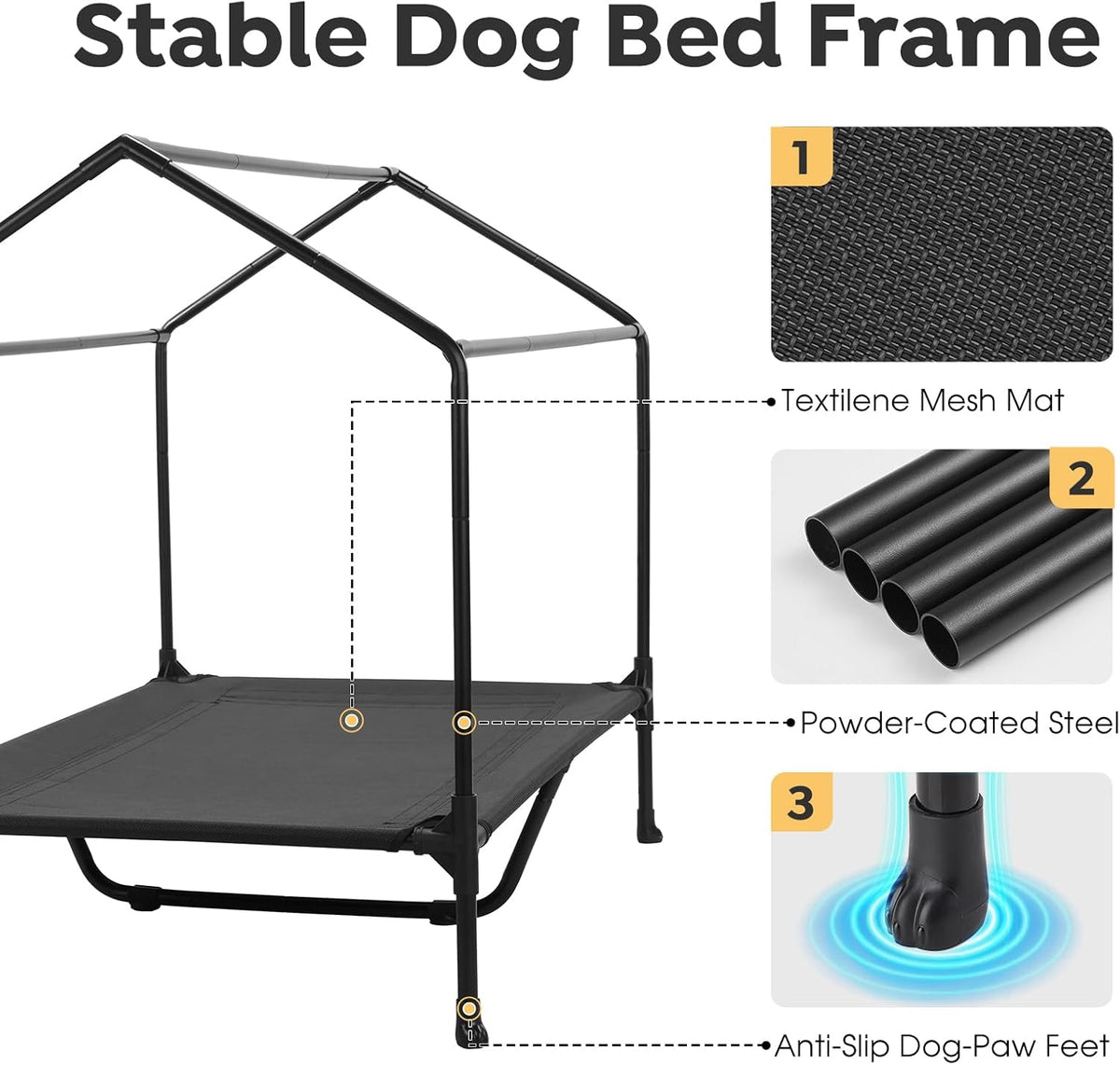 Veehoo 47" Dog House, 2-in-1 X-Large Dog House Outdoor Indoor Weatherproof, Outside Elevated Dog