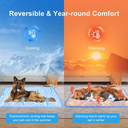 MH MYLUNE HOME Dog Cooling Mat 36x23 Inch - Arc-Chill Cool Fiber, Endothermic Color Changing Pet