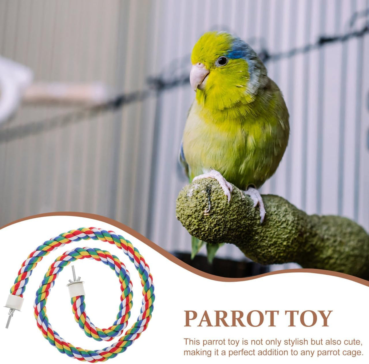 Bird Rope Perch, Colorful Parrot Cotton Rope Bird Perch Stand Climbing Toys Pet Parrot Chewing Toy