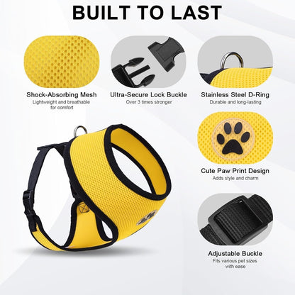 BINGPET No Pull Dog Harness,Soft Mesh Breathable All Weather Vest Harness,Safety Protection Design