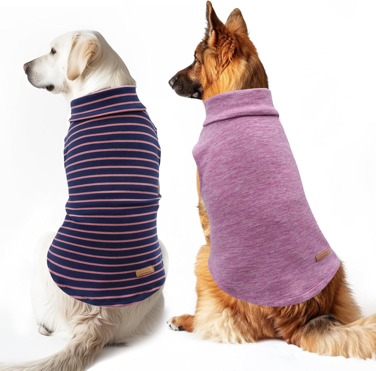 KYEESE 2Pack Dog Sweater Pullover Dog Sweaters for Large Dogs Warm Dogs Clothes Stretchy Pet