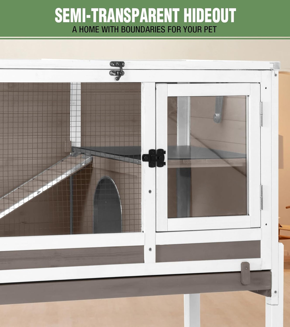 GUTINNEEN Guinea Pig Cage Rabbit Cage Indoor with Chew-Proof Edges, Clean Deep Tray, Leakproof PVC