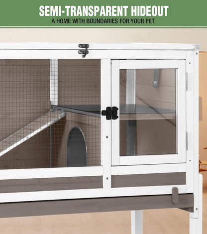 GUTINNEEN Guinea Pig Cage Rabbit Cage Indoor with Chew-Proof Edges, Clean Deep Tray, Leakproof PVC