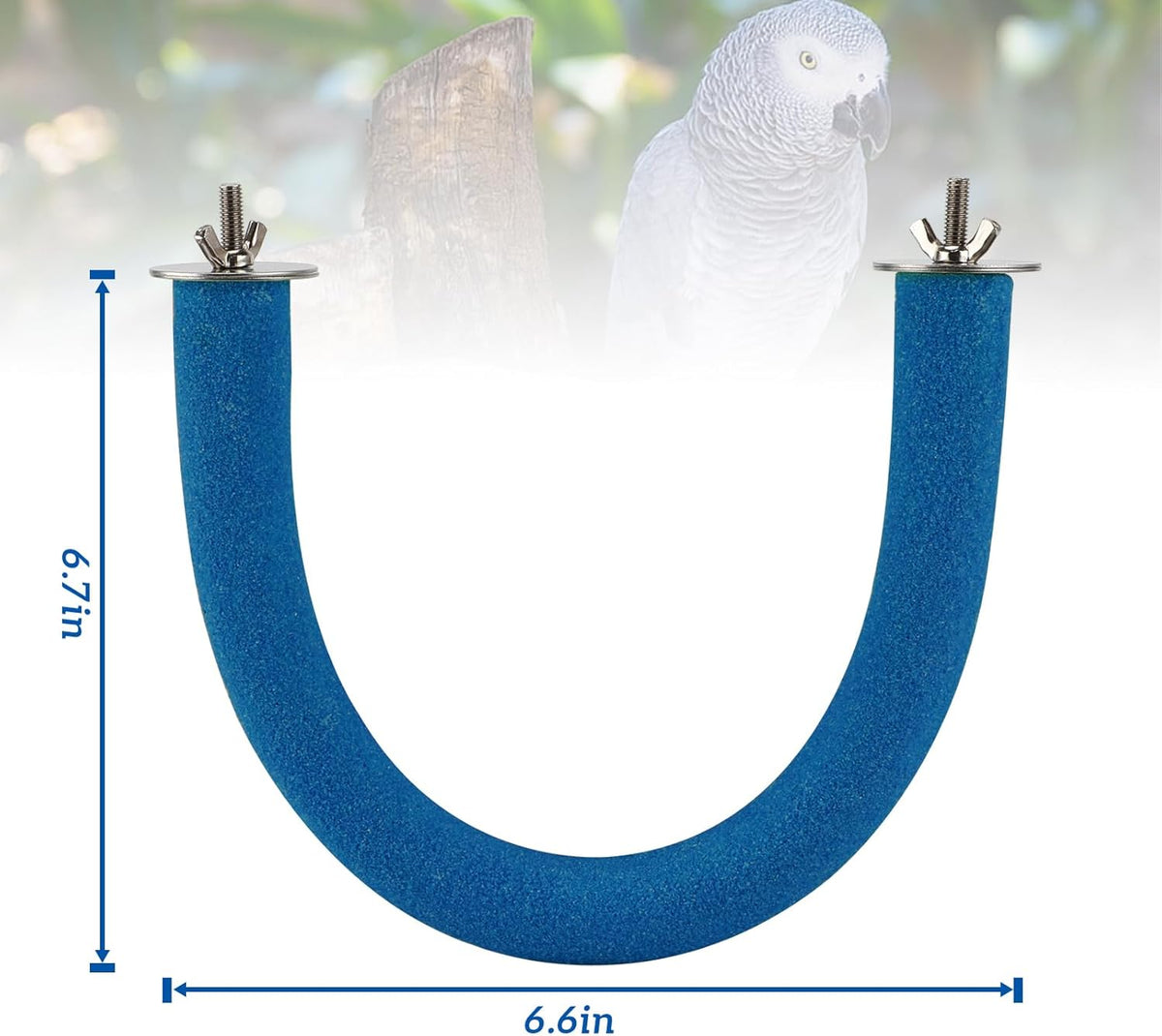 RYPET Parrot Perch Rough-surfaced - Quartz Sands Bird Cage Perches for Medium to Large Bird, U