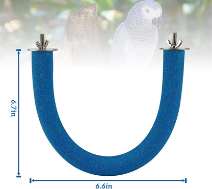 RYPET Parrot Perch Rough-surfaced - Quartz Sands Bird Cage Perches for Medium to Large Bird, U