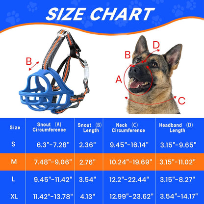 Dog Muzzle, Basket Muzzle for Small Medium Large Dogs, Anti-Biting and Chewing, Lightweight &
