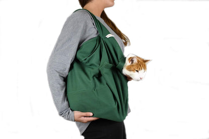 Cozy Comfort Carrier - X-Large Green Cat Carrier, Cat Holder for Cutting Nails, & Cat Carrier Pouch