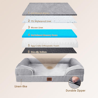 EHEYCIGA Orthopedic XL Dog Beds, Waterproof Memory Foam Dog Bed for Extra Large Dogs, Non-Slip