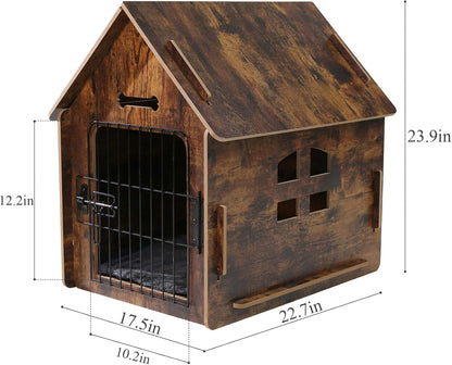 Dog House Indoor for Small Dogs or Cats, Cozy Wooden Design, Small Indoor Bed House, with Air Vents
