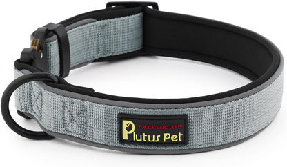 Plutus Pet Tactical Dog Collar, Reflective, Adjustable Heavy Duty Dog Collar, Soft Padded and