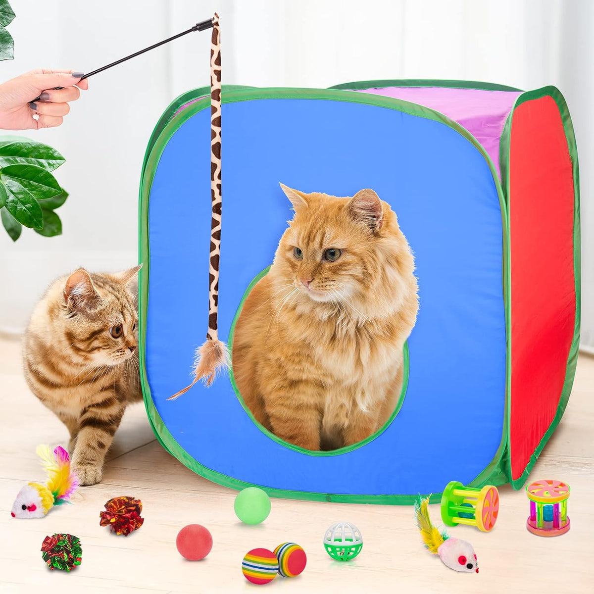Retro Shaw 33Pcs Cat Toys for Large Cats, Interactive Kitten Toys for Indoor Cats Kitty with