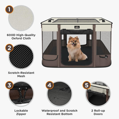 Foldable Pet Kitten Playpen, Upgrade Waterproof Portable Cat Dog Playpen Kennel Tent for Small Dog