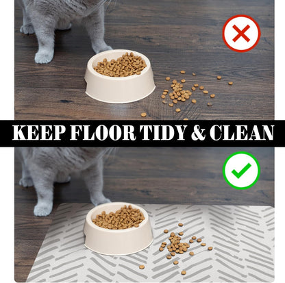 Dog Food Mats for Floors Absorbent, Pet Cat Food Mat - Quick Dry Dog Bowl Mats for Food and Water