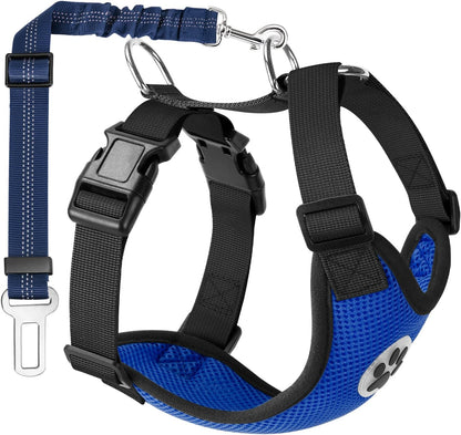 Lukovee Dog Seat Belt - Adjustable Dog Car Harness for Large, Medium, Small Dogs - Soft Padded &