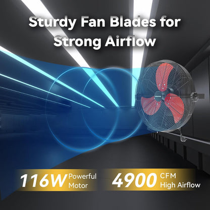 18 Inch Wall Fan Pro Series - 4900 CFM 3 Speed High Velocity Industrial Wall Mount Fans for