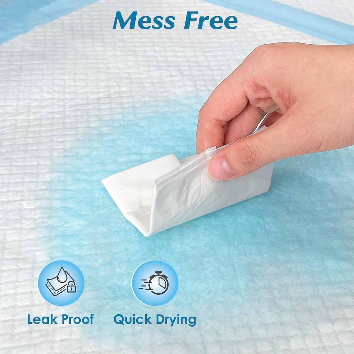 50 Count 36" x 36" Super Absorbency Disposable Underpads - Leakproof Quick Drying Pads for Baby