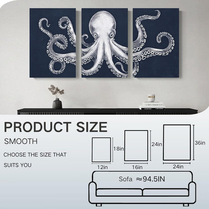 Octopus Wall Decor, Octopus Canvas Wall Art, Ocean Wall Decor,Sea Animal Canvas to Paint for