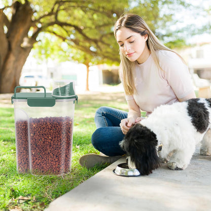 5lbs Cat Dog Storage Container Portable with Upgraded Large Spout and Cup, Plastic Pet Food