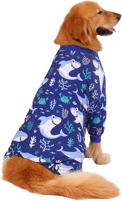 HDE Dog Pajamas One Piece Jammies Jumpsuit Pet Clothes Outfit Stretchy Lightweight Comfy Shirt Pjs